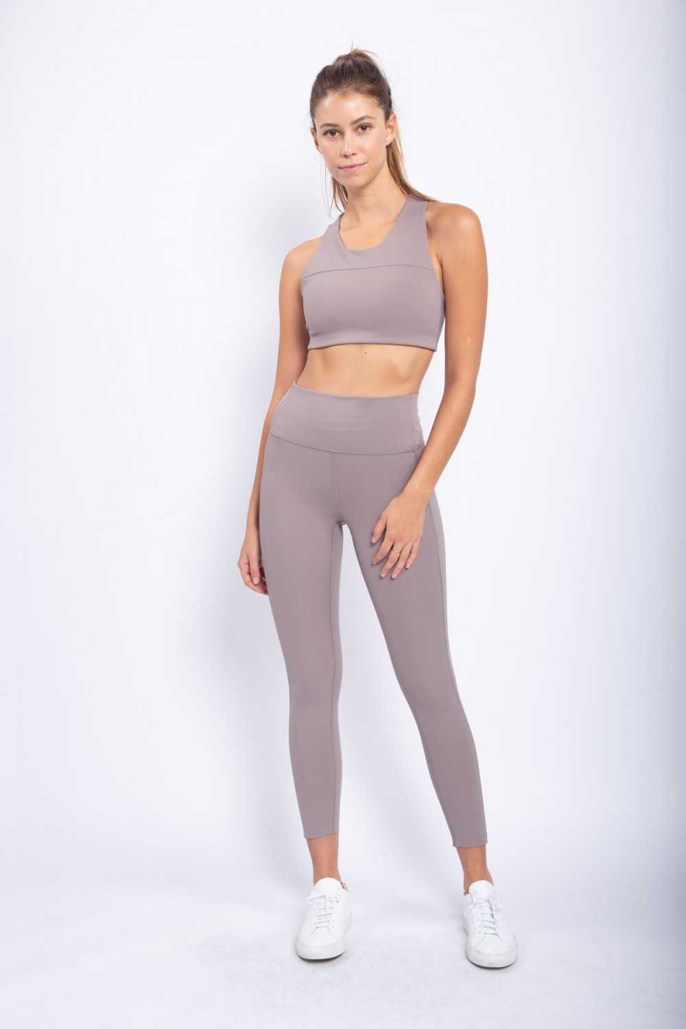 Split Front Overlay Back Adjustable Sports Bra