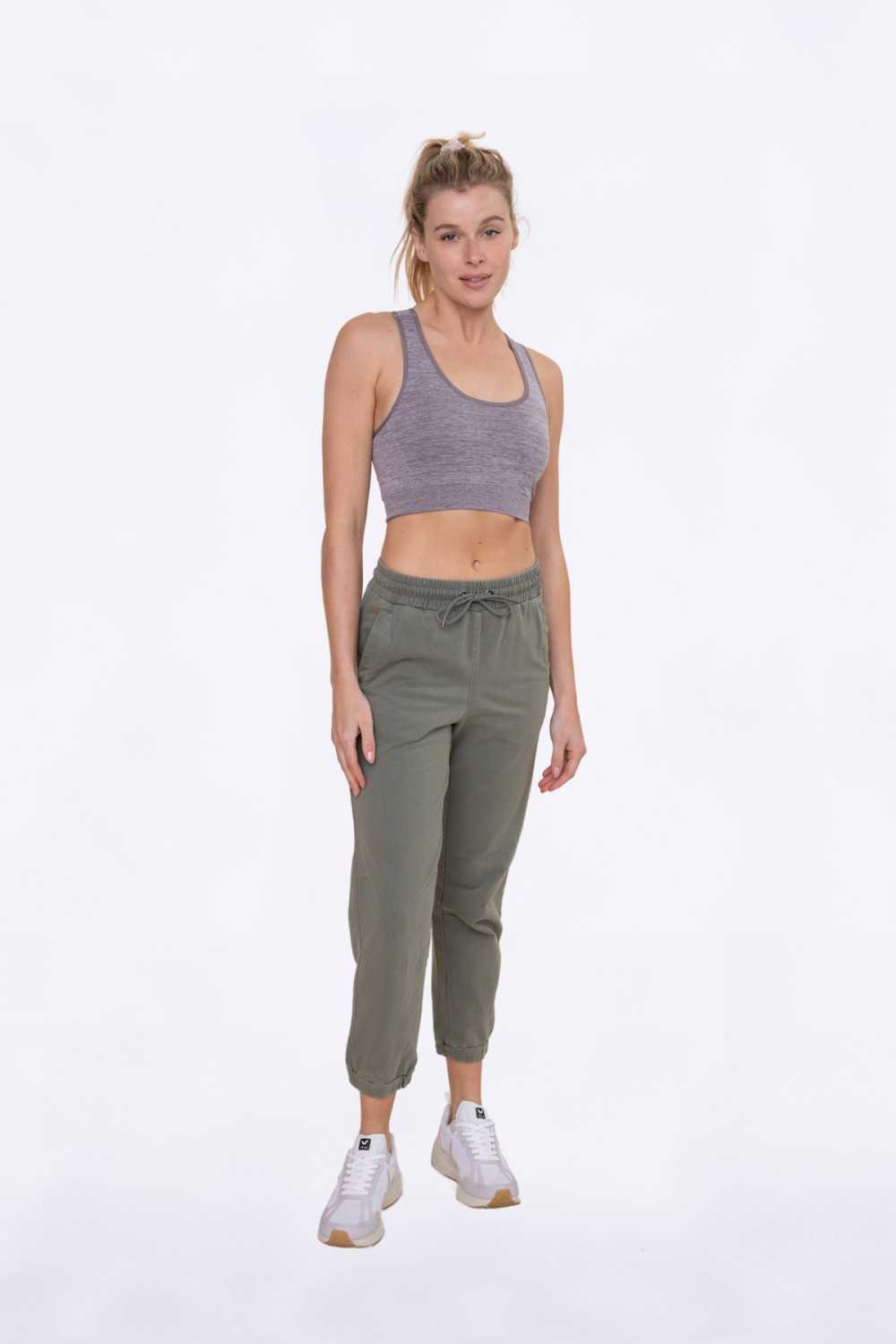 Swoop Back Twill Joggers