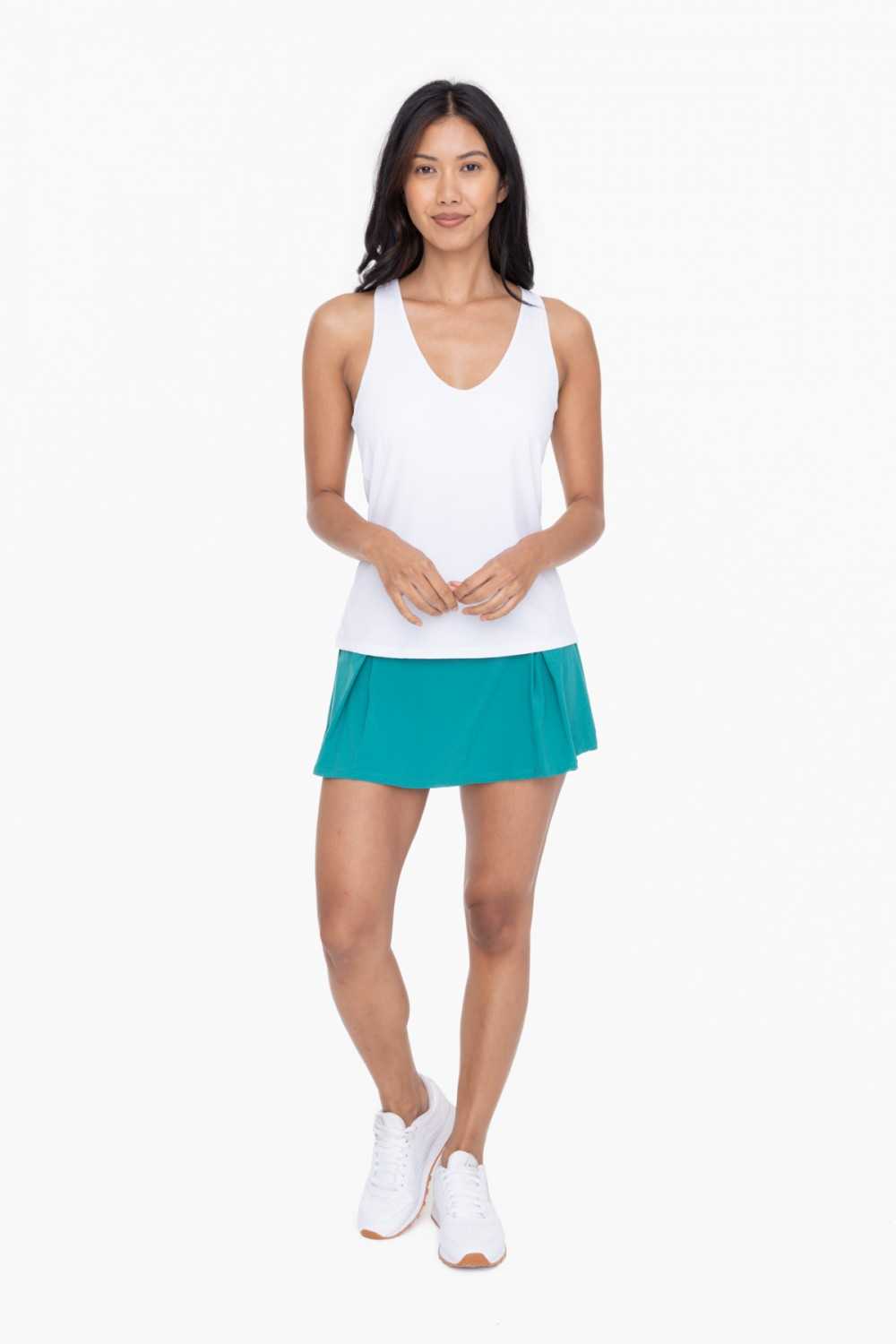 GREEN V-Neck Active Tank Top