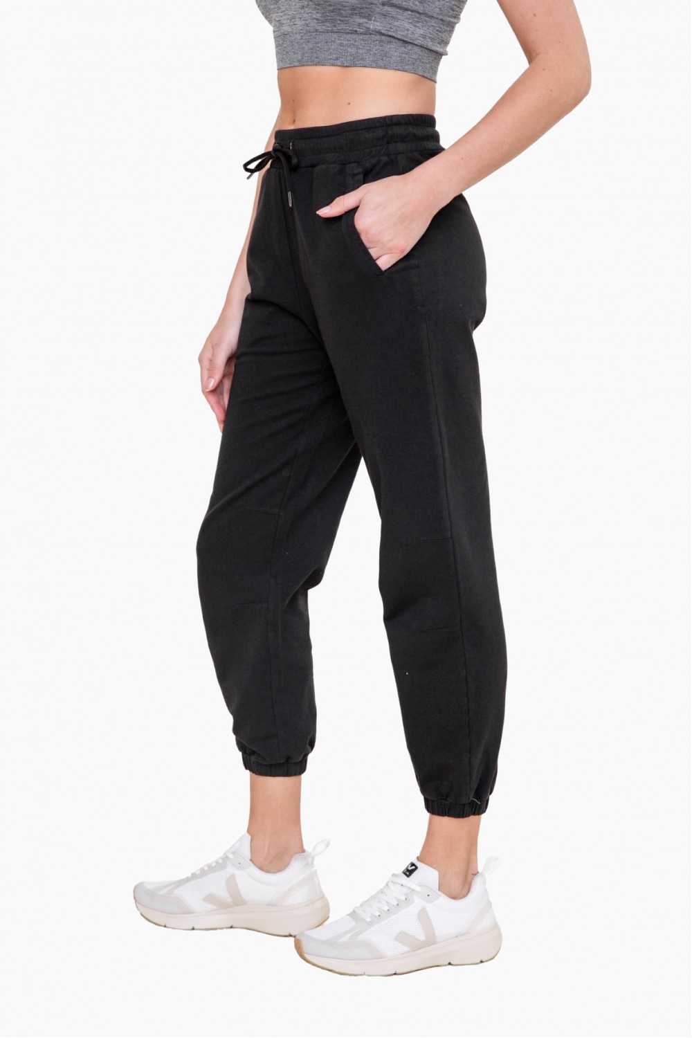 Swoop Back Twill Joggers
