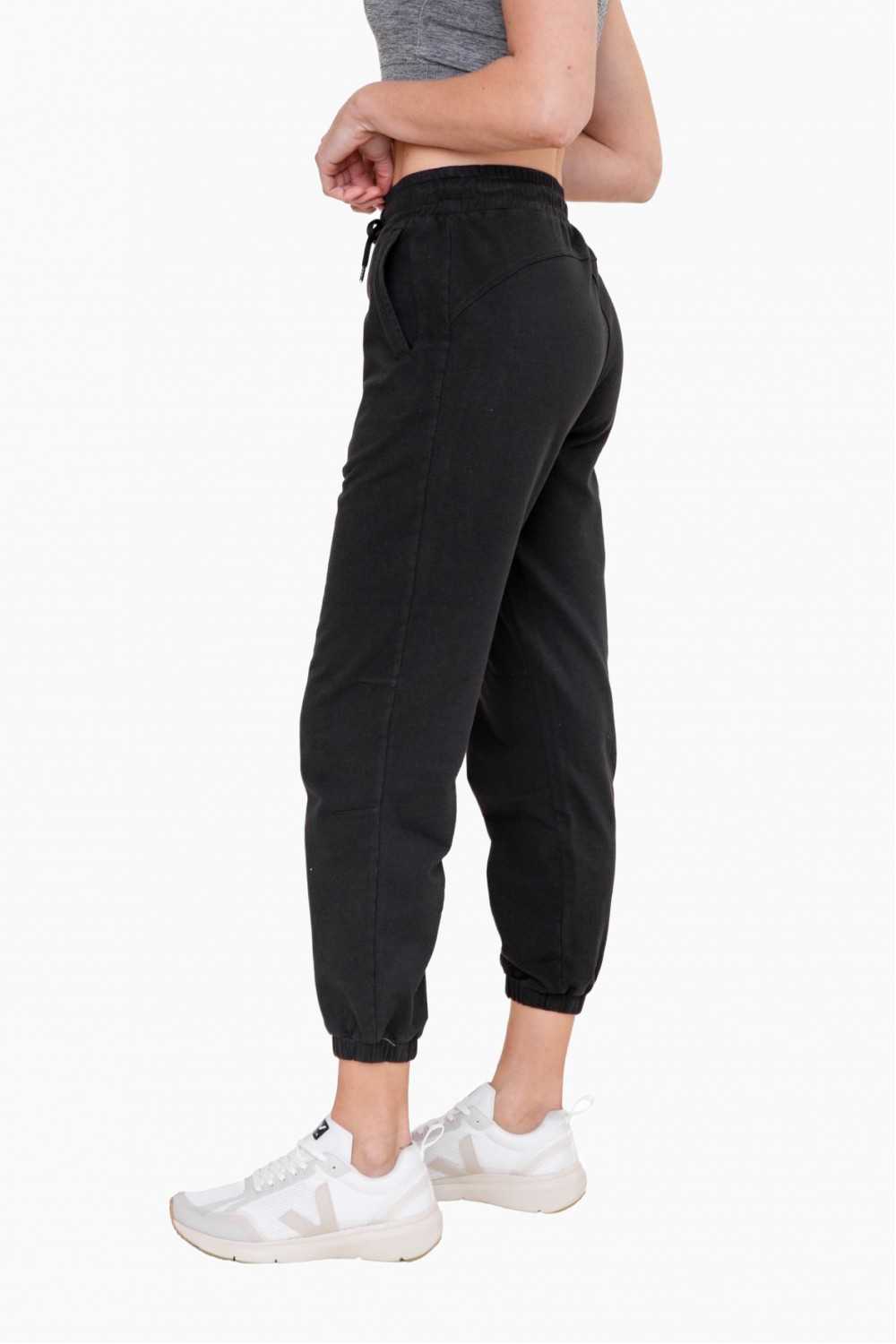 Swoop Back Twill Joggers