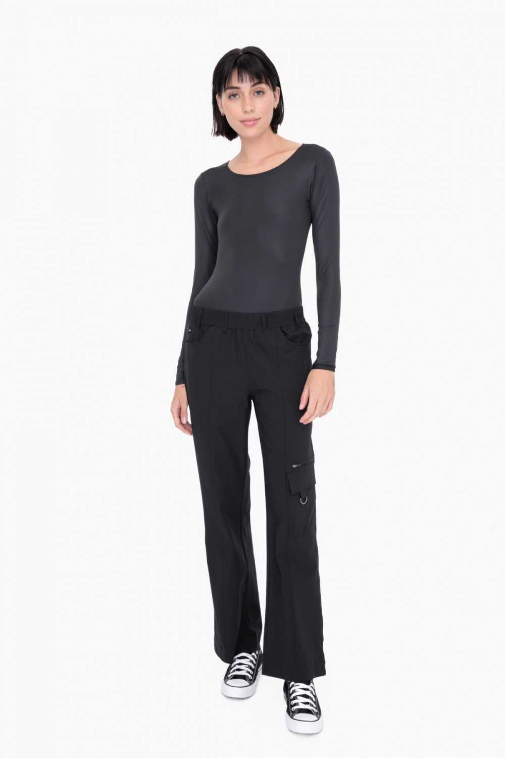 Metallic Scoop Neck Long Sleeve Bodysuit