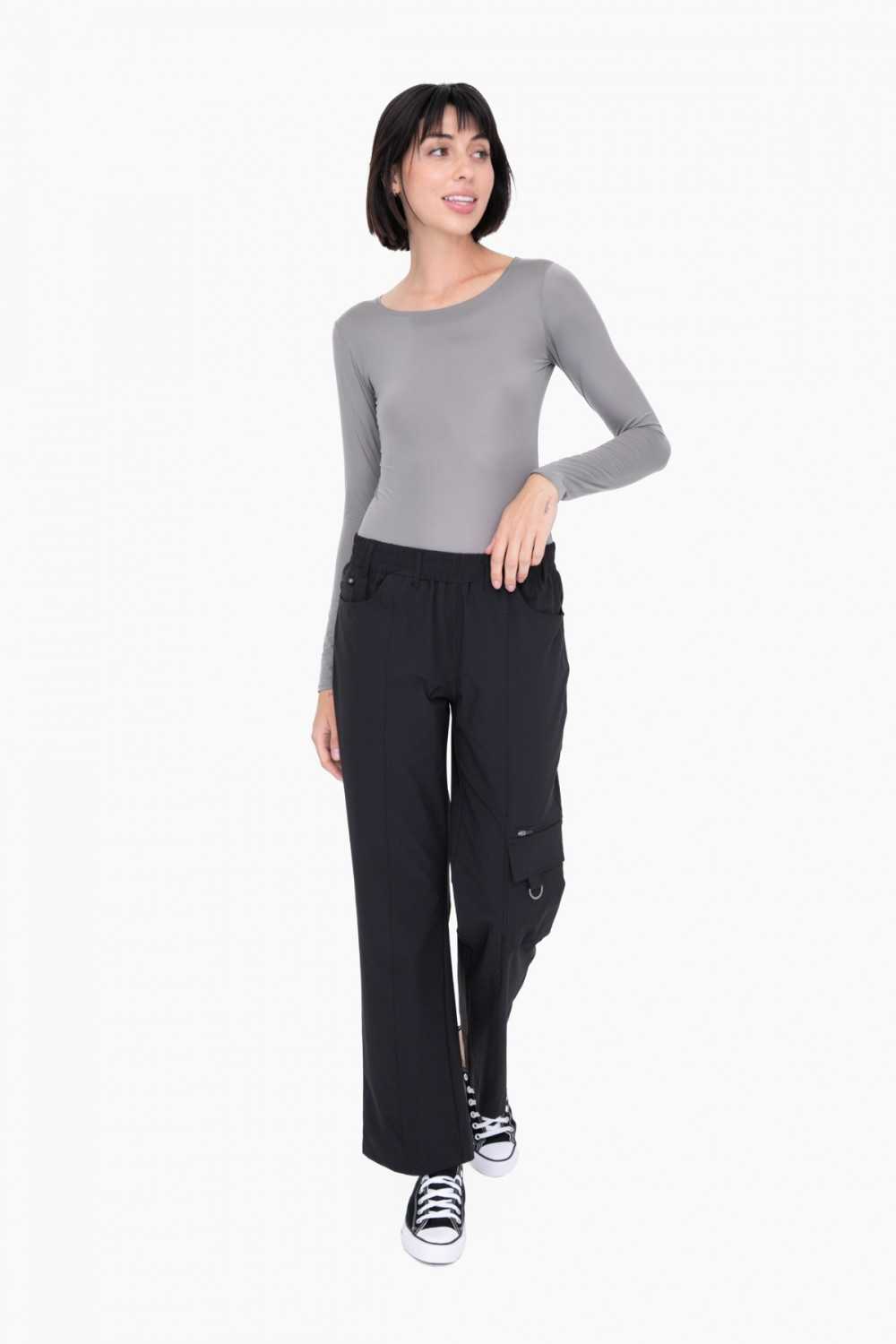 Metallic Scoop Neck Long Sleeve Bodysuit