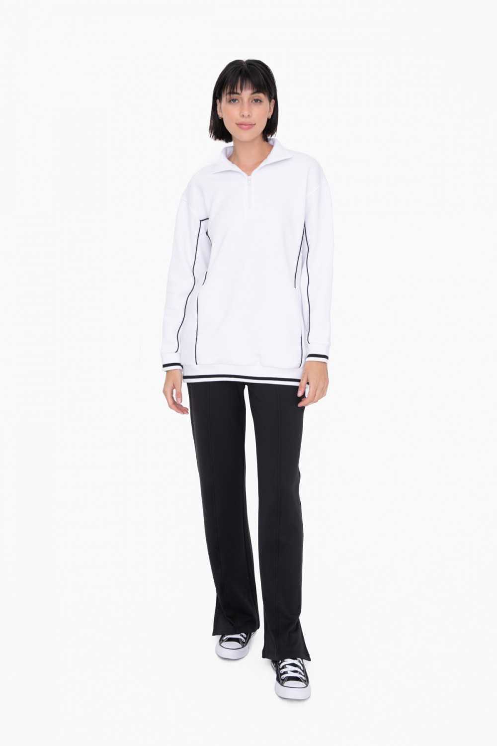Boyfriend Fit Brushed Fleece Half Zip