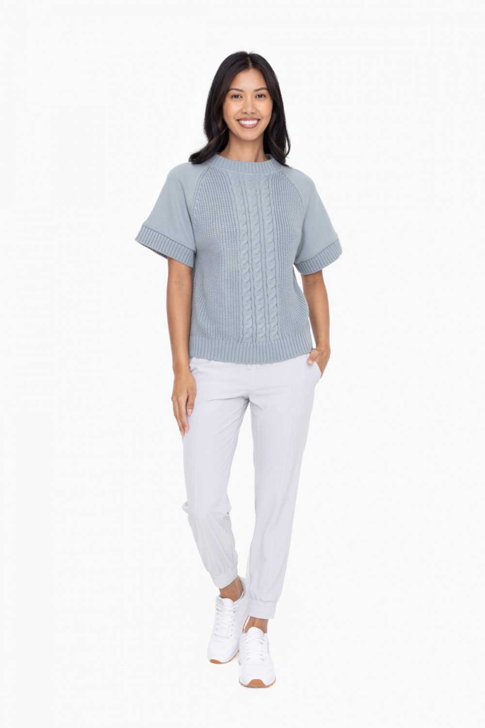 Raglan Sleeve Hybrid Crew Neck