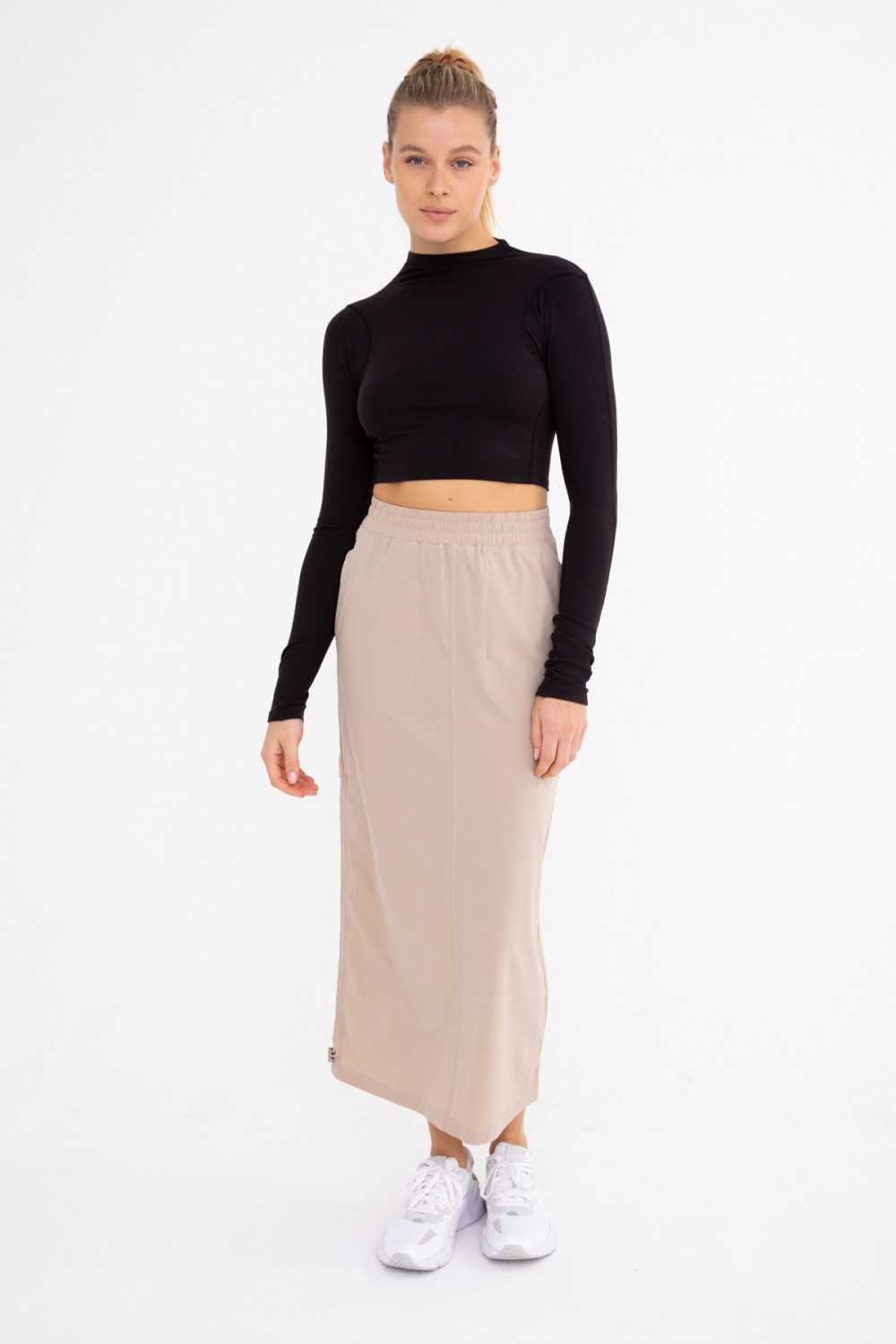 Mid-Rise Adjustable Cargo Maxi Skirt