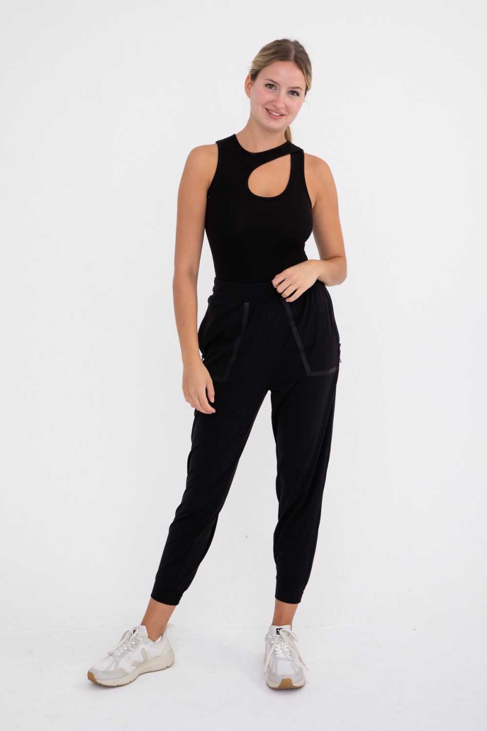 Keyhole Cut-Out Sleeveless Bodysuit
