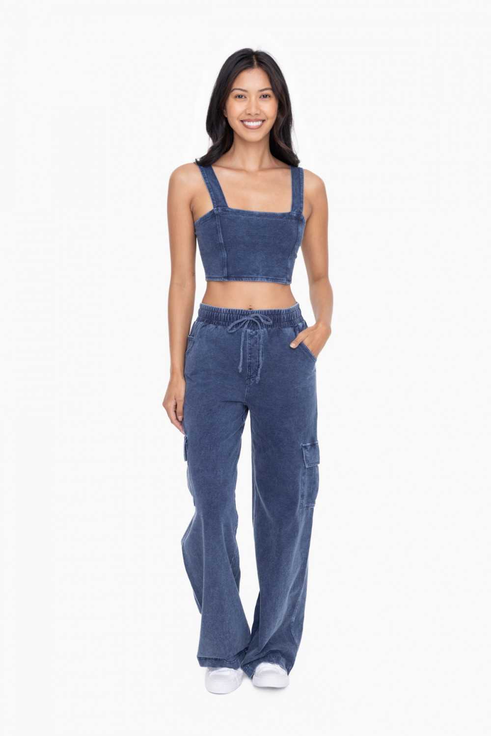 Mineral Wash Cotton Crop Top