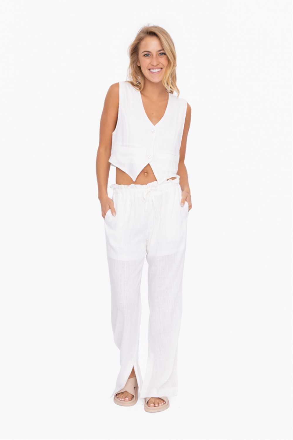 Tailored Resort Cropped Vest